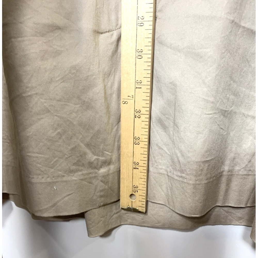 Talbots Sundress Womens Petite 8 Khaki Cotton Stretch‎ Neutral Bow V-Neck - Picture 7 of 11